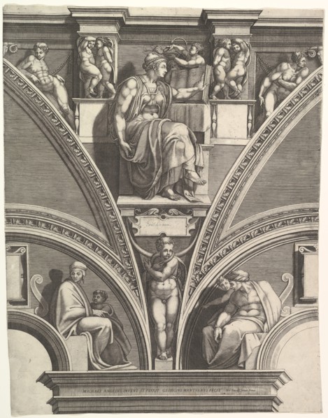 The Eritrean Sibyl; from the series of Prophets and Sibyls in the Sistine Chapel, 1570-75. Creator: Giorgio Ghisi.