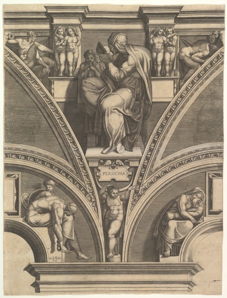 The Persian Sibyl; from the series of Prophets and Sibyls in the Sistine Chapel , 1570-75. Creator: Giorgio Ghisi.