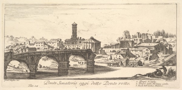 Plate 14: Senatorial Bridge, today called the Ponte Rotto