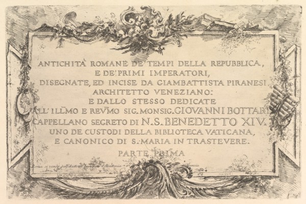 Title page: Roman Antiquity of the Time of the Republic and the First Emperors