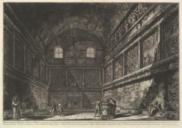 Interior view of the ancient Temple of Bacchus, now the church of S. Urbano, two miles..., ca. 1750. Creator: Giovanni Battista Piranesi.