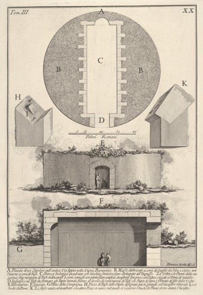 Plan of a tomb on the Appian Way in Vigna Buonamici