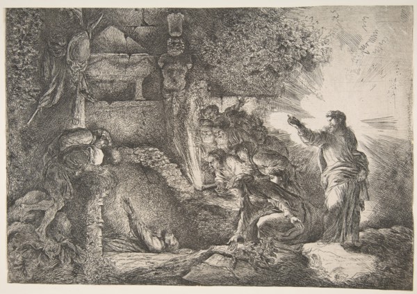 Raising of Lazarus, 1645-1650. Creator: Giovanni Benedetto Castiglione.