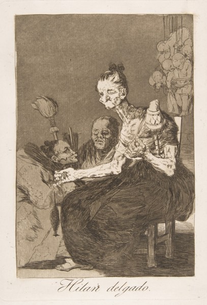 Plate 44 from 'Los Caprichos': They spin finely