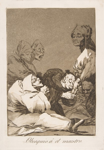 Plate 47 from 'Los Caprichos':A gift for the master