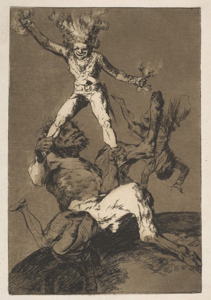 Plate 56 from 'Los Caprichos':To rise and to fall