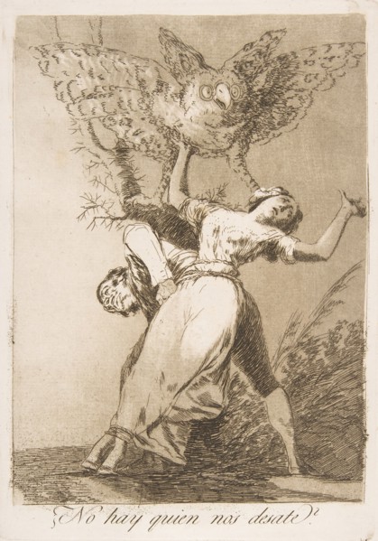 Plate 75 from 'Los Caprichos': Is there no one to untie us?