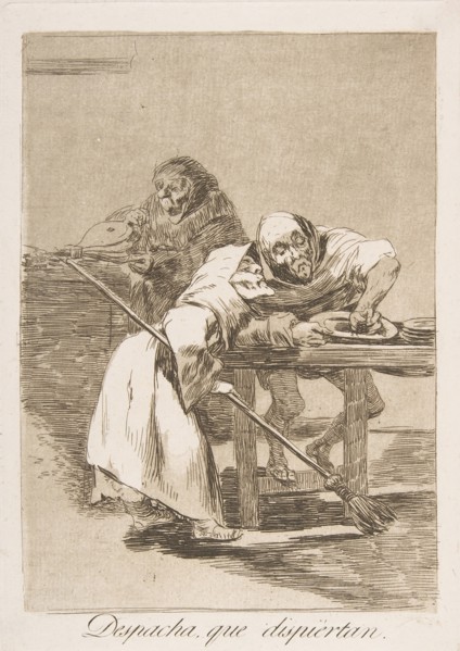Plate 78 from 'Los Caprichos': Be quick, they are waking up