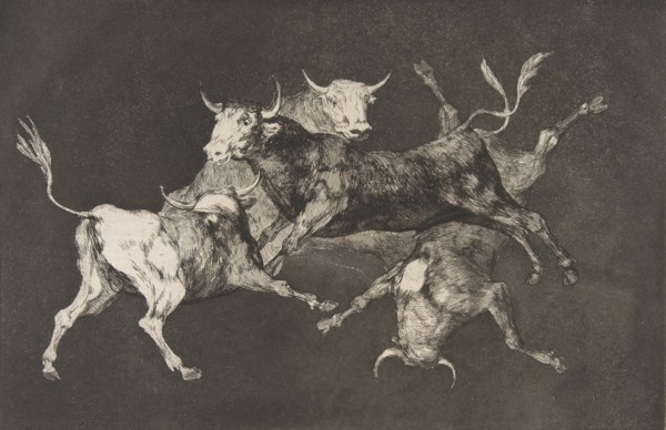 Plate D from the 'Disparates': Fools-'or Little Bulls' - fo..., ca. 1816-23
