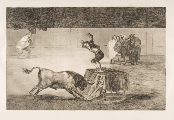 Plate 19 of the 'Tauromaquia': Another madness of his in the same ring., 1816. Creator: Francisco Goya.