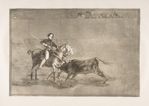Plate 22 from the 'Tauromaquia':Manly courage of the celebrated Pajuelera in [the ring] at..., 1816. Creator: Francisco Goya.