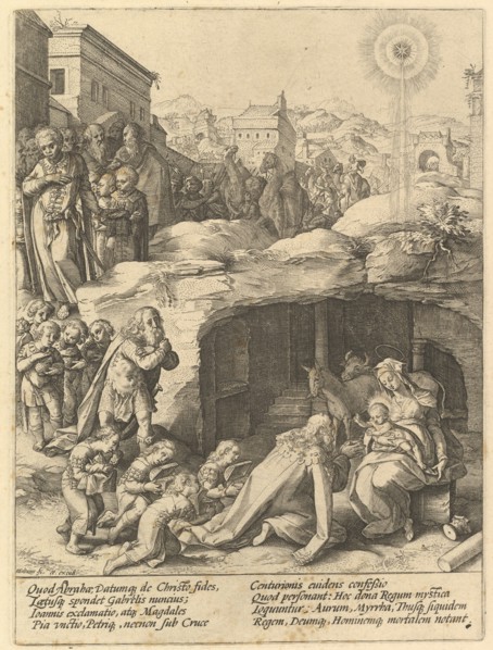 The Adoration of the Magi, ca. 1585. Creator: Hendrik Goltzius.