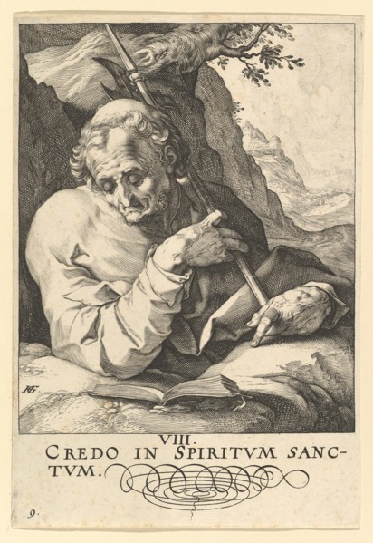 St. Matthew, from Christ, the Apostles and St. Paul with the Creed, ca. 1589. Creator: Hendrik Goltzius.