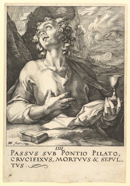 St. John, from Christ, the Apostles and St. Paul with the Creed, ca. 1589. Creator: Hendrik Goltzius.