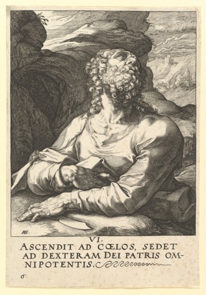 St. Bartholomew, from Christ, the Apostles and St. Paul with the Creed, ca. 1589. Creator: Hendrik Goltzius.