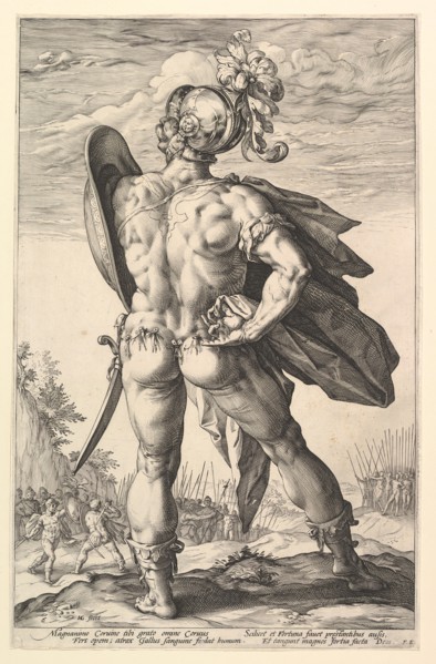 Marcus Valerius, from the series The Roman Heroes, 1586. Creator: Hendrik Goltzius.