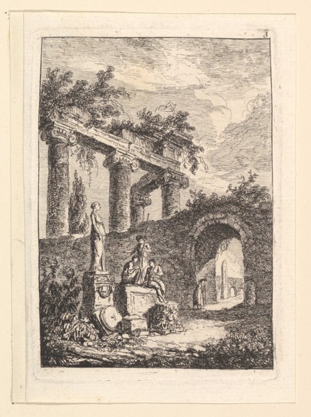 La Statue en Avant les Ruines.n.d. Creator: Hubert Robert.