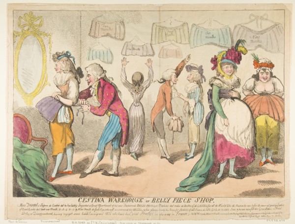 Cestina Warehouse or Belly Piece Shop, April 16, 1793. Creator: Attributed to Isaac Cruikshank