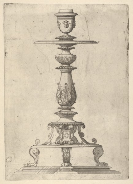 Design for a Candlestick, 1548-49. Creator: Jacques Androuet Du Cerceau.