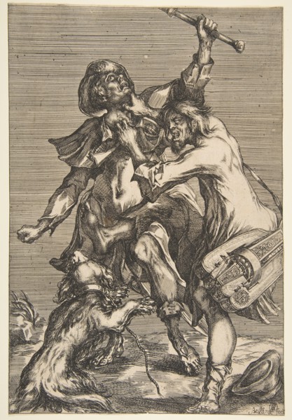 Two Fighting Beggars, 1612-16. Creator: Jacques Bellange.