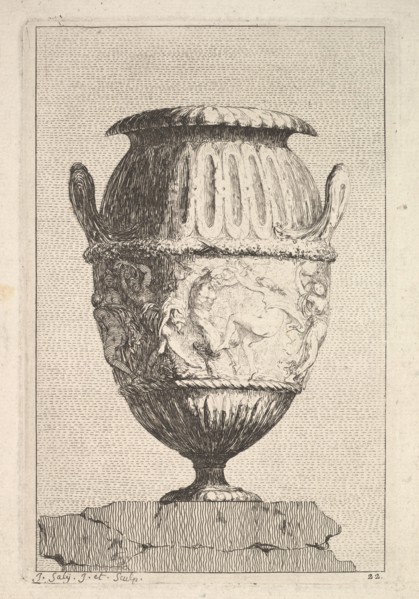 Design for a Vase with a Bacchic Frieze, from: Vases, 1746. Creator: Jacques Francois Joseph Saly.