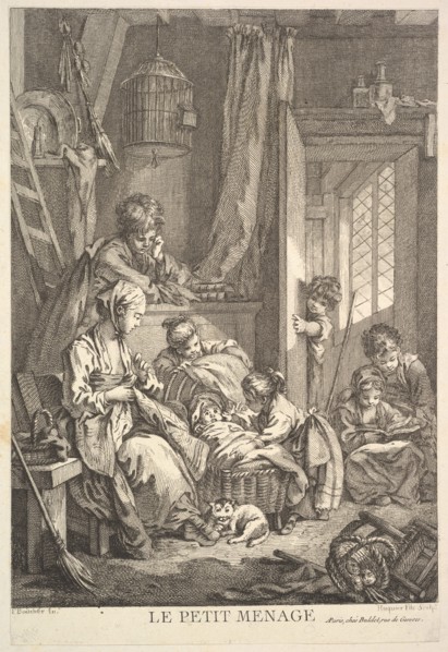 The Small Household, mid to late 18th century. Creator: Jacques Gabriel Huquier.