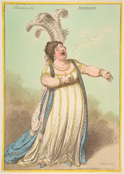 A Bravura Air. Mandane, December 22, 1801. Creator: James Gillray.