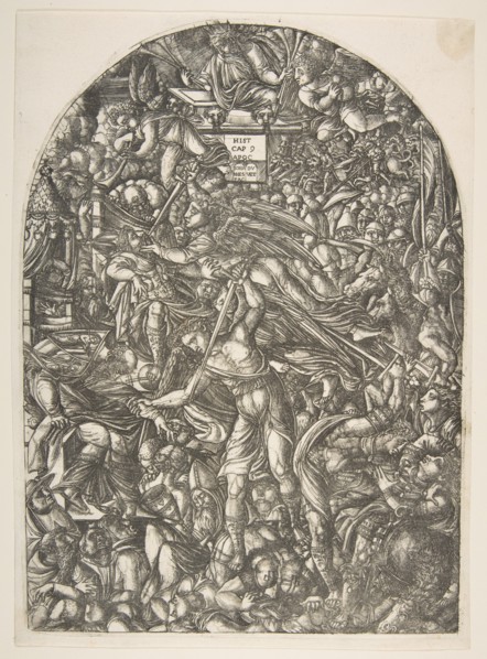 The Angel sounding the Sixth Trumpet, from the Apocalypse.n.d. Creator: Jean Duvet.