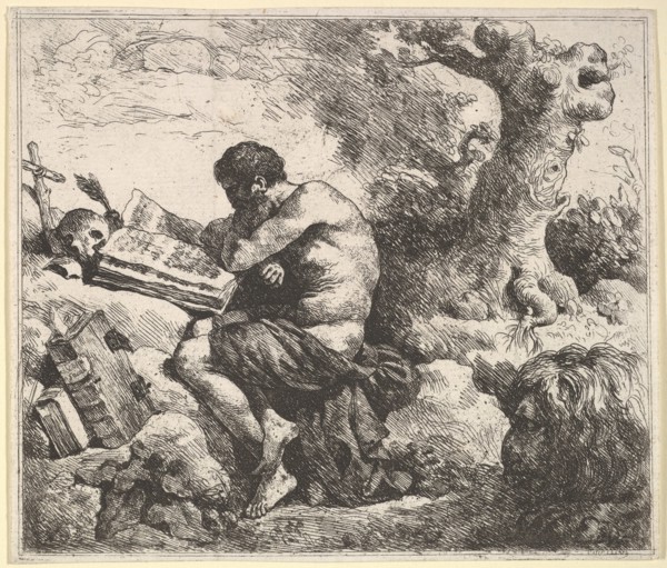 St. Jerome in a Landscape, 1762-63. Creator: Jean Jacques Lagrenee.