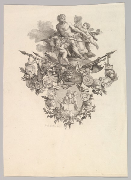 Vignette with Hephaestus and Putti, 1779. Creator: Jean Baptiste Marie Huet.
