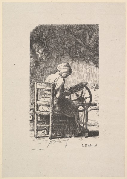 The Spinner, 1853. Creator: Jacques-Adrien Lavieille.