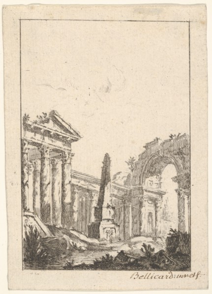 Architectural Capriccio, 1745-80. Creator: Jérôme Charles Bellicard.