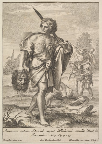 David with the Head of Goliath, 1705-62. Creator: Johann Georg Bergmuller.