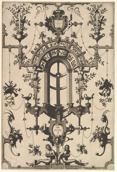 Modern Grotesque with Strapwork, 1554. Creator: Johannes van Doetecum I.