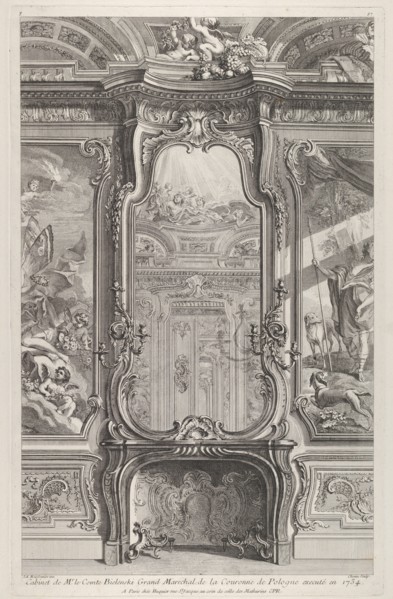 Cabinet de Mr le Compte Bielinski, from 'Oeuvres de Juste Aurelle Meissonnier', ca. 1742-48. Creator: Juste-Aurele Meissonier.