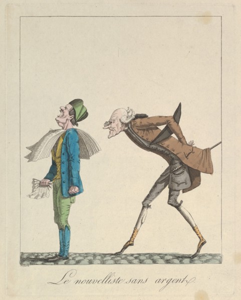 Le Nouvelliste Sans Argent, 1814. Creator: Louis Maleuvre.