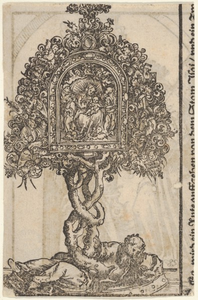 A Golden Reliquary with the Tree of Jesse, from the Large Series of Wittenberg Reliquaries, 1509. Creator: Lucas Cranach the Elder.