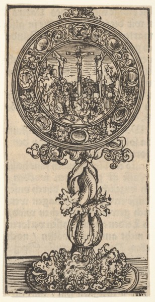 A Silver-Gilt Pacifical with a Crucifixion, from the Large Series of Wittenberg Reliquaries, 1509. Creator: Lucas Cranach the Elder.