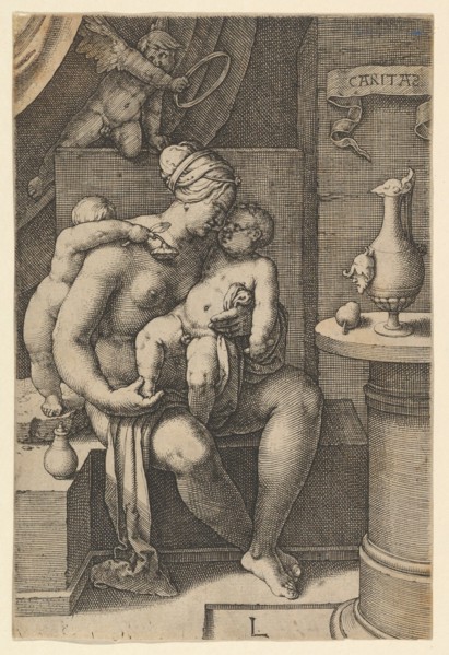 Charity, from the series The Seven Virtues, 1530. Creator: Lucas van Leyden.
