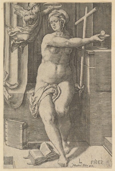 Faith, from the series The Seven Virtues, 1530. Creator: Lucas van Leyden.