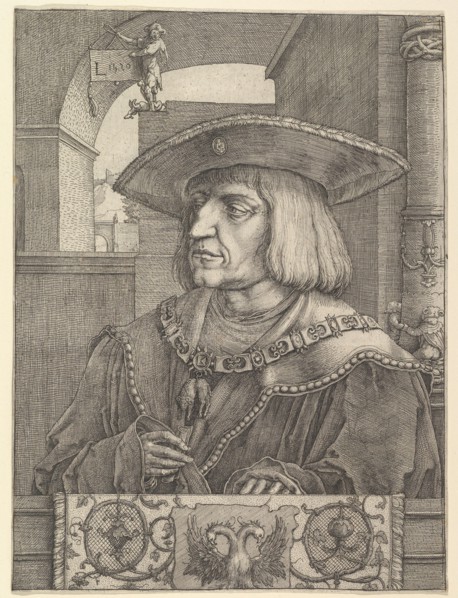 Emperor Maximillian I, 1520. Creator: Lucas van Leyden.