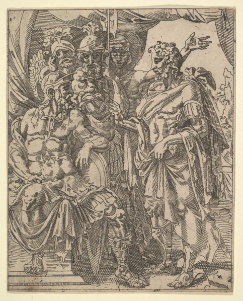 Achior Pleading with Holofernes for the Israelites, from The Story of Judith and Holofernes. Creator: Dirck Volkertsen Coornhert.