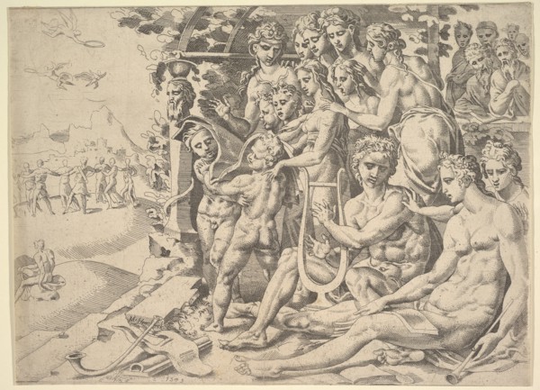 Apollo and the Muses, 1549. Creator: Dirck Volkertsen Coornhert.