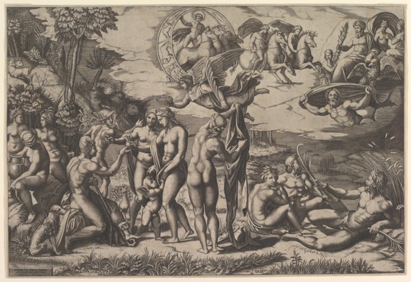 The Judgment of Paris, 1515-27. Creator: Marco Dente.