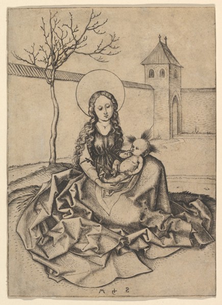The Madonna and Child in the Courtyard, ca. 1435-1491. Creator: Martin Schongauer.
