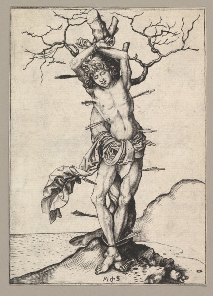 Saint Sebastian, ca. 1435-1491. Creator: Martin Schongauer.