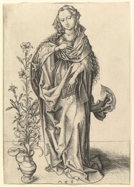 The Annunciation: The Virgin, ca. 1435-1491. Creator: Martin Schongauer.