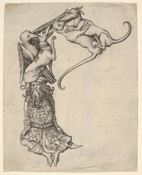 The Letter E, from The Alphabet, 1466-67. Creator: Master ES.