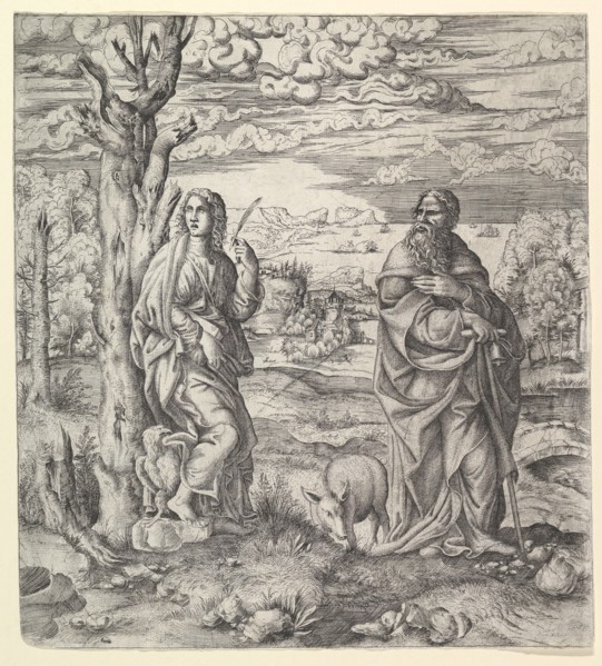 Saint John and Anthony in a Landscape, ca. 1544-45. Creator: Master IQV.