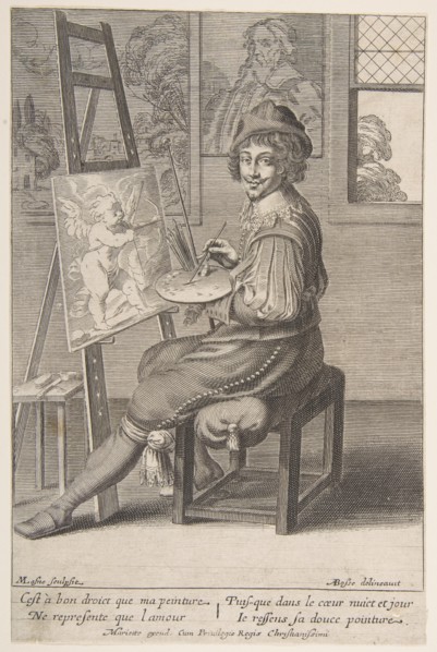 Painter at an Easel, 1620-67. Creator: Michel Lasne.